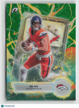 Bo Nix 2025 Topps Resurgence Voltaic Green Surge Refractor #VT-16