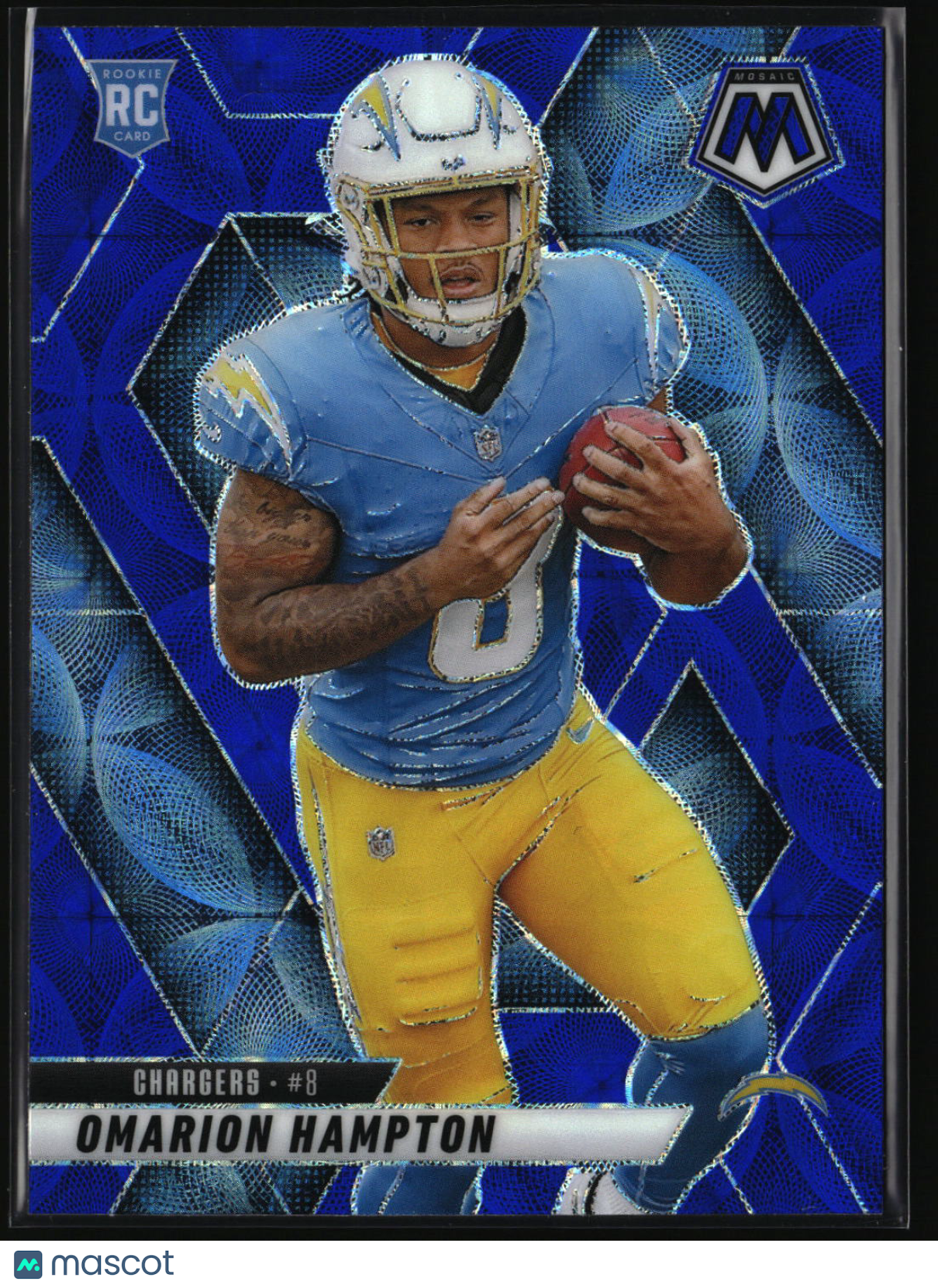 Omarion Hampton 2025 Panini Mosaic Blue Scope #335
