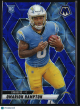 Omarion Hampton 2025 Panini Mosaic Blue Scope #335