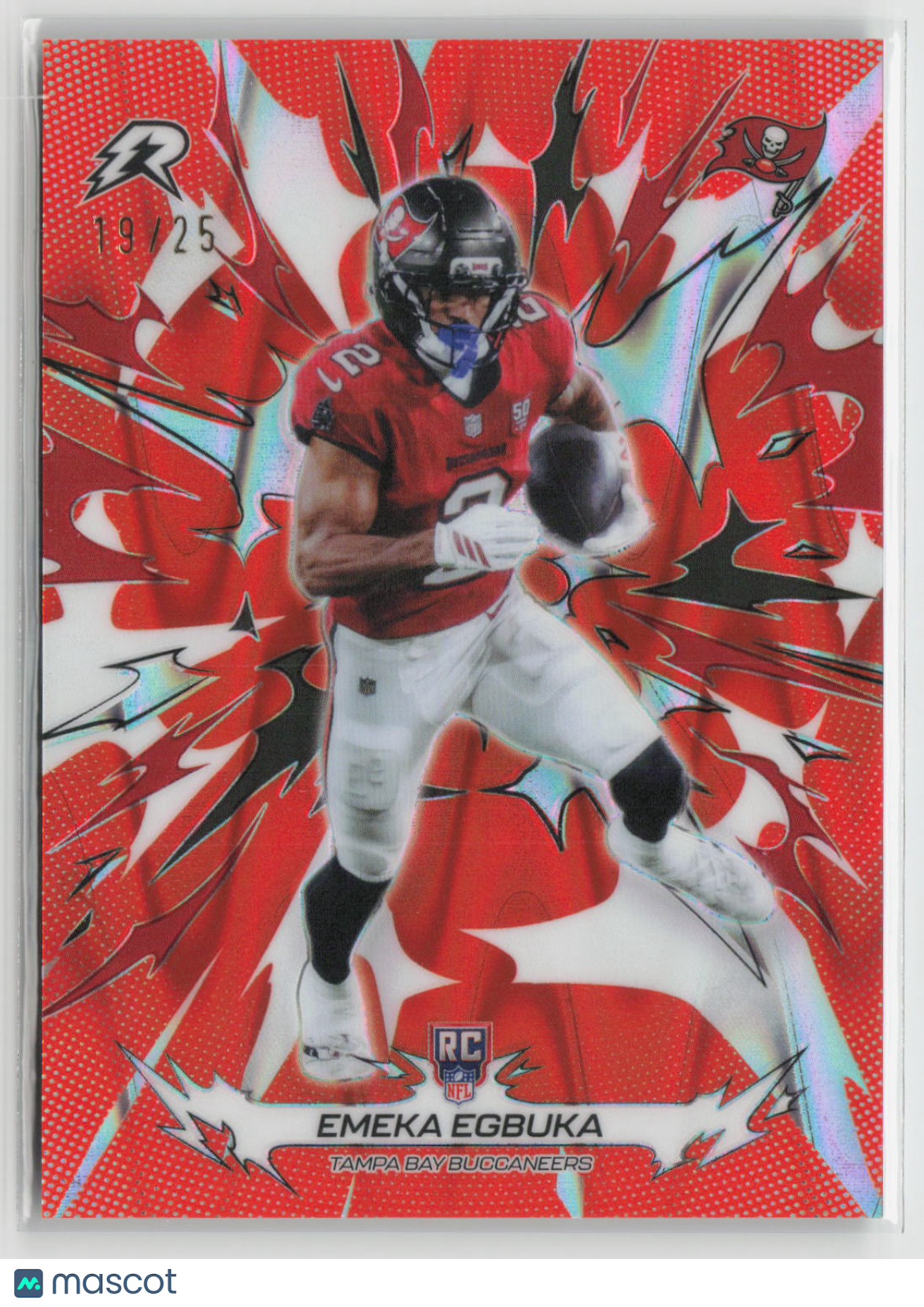 Emeka Egbuka 2025 Topps Resurgence Orange Power Surge Refractor #191