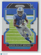 Amon-Ra St. Brown 2021 Panini Prizm Red White and Blue #358