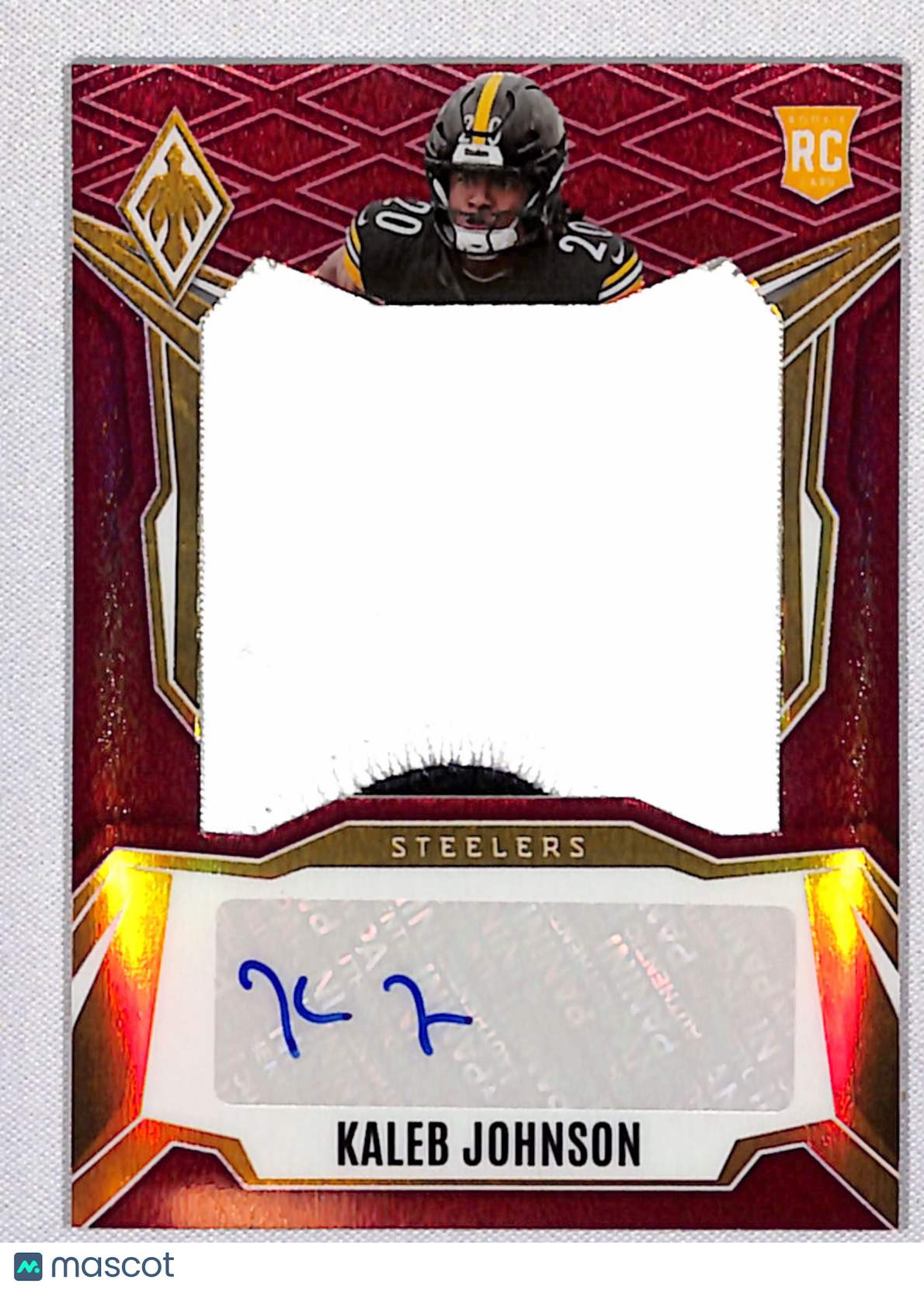Kaleb Johnson 2025 Phoenix RPS Rookie Patch Autographs Red Prizm #RPS-KJN #/99