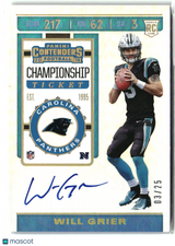 Will Grier 2019 Panini Contenders Championship Ticket #105 #/25