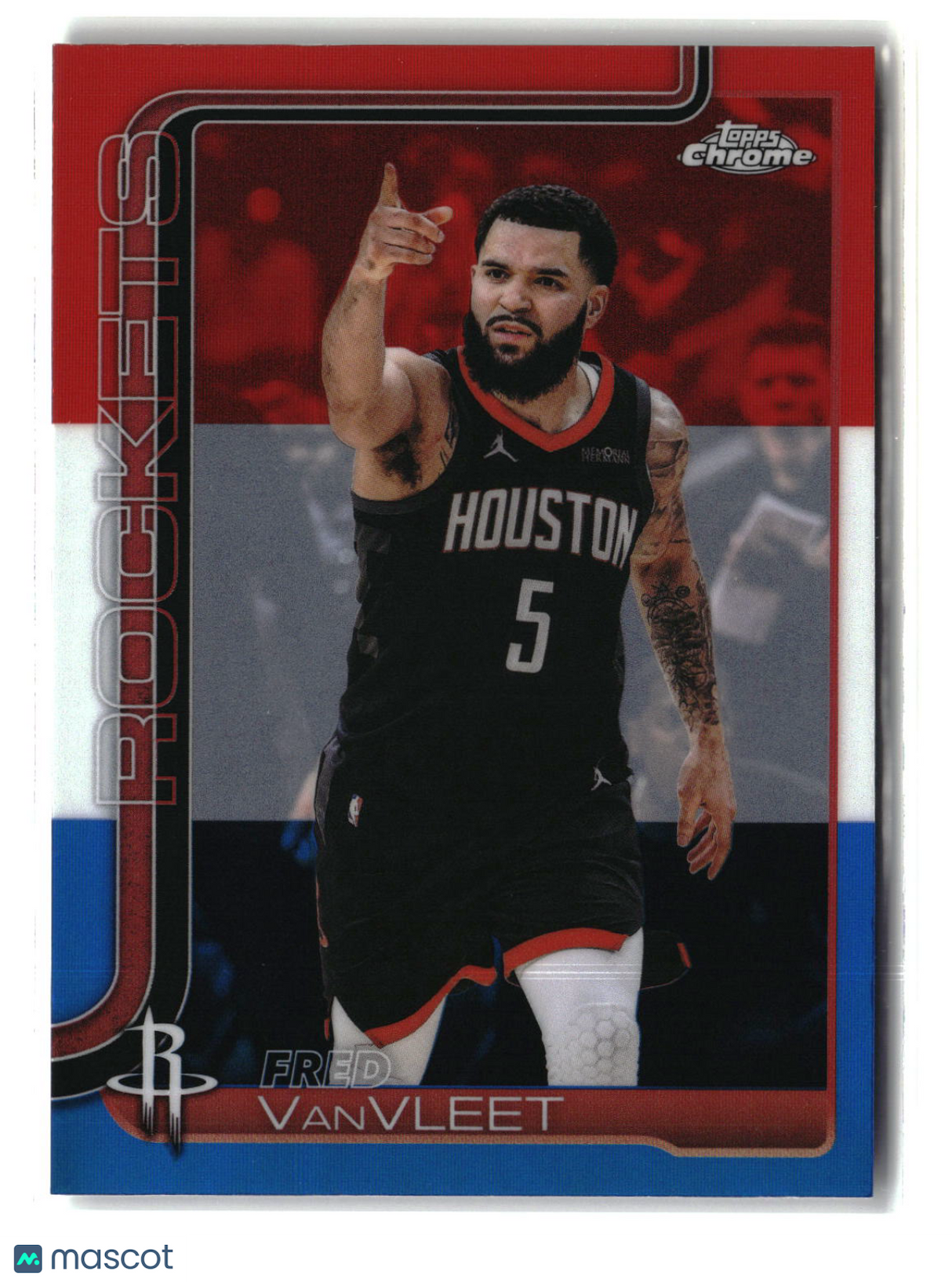 Fred VanVleet 2025-26 Topps Chrome Update Red White and Blue Refractor #61
