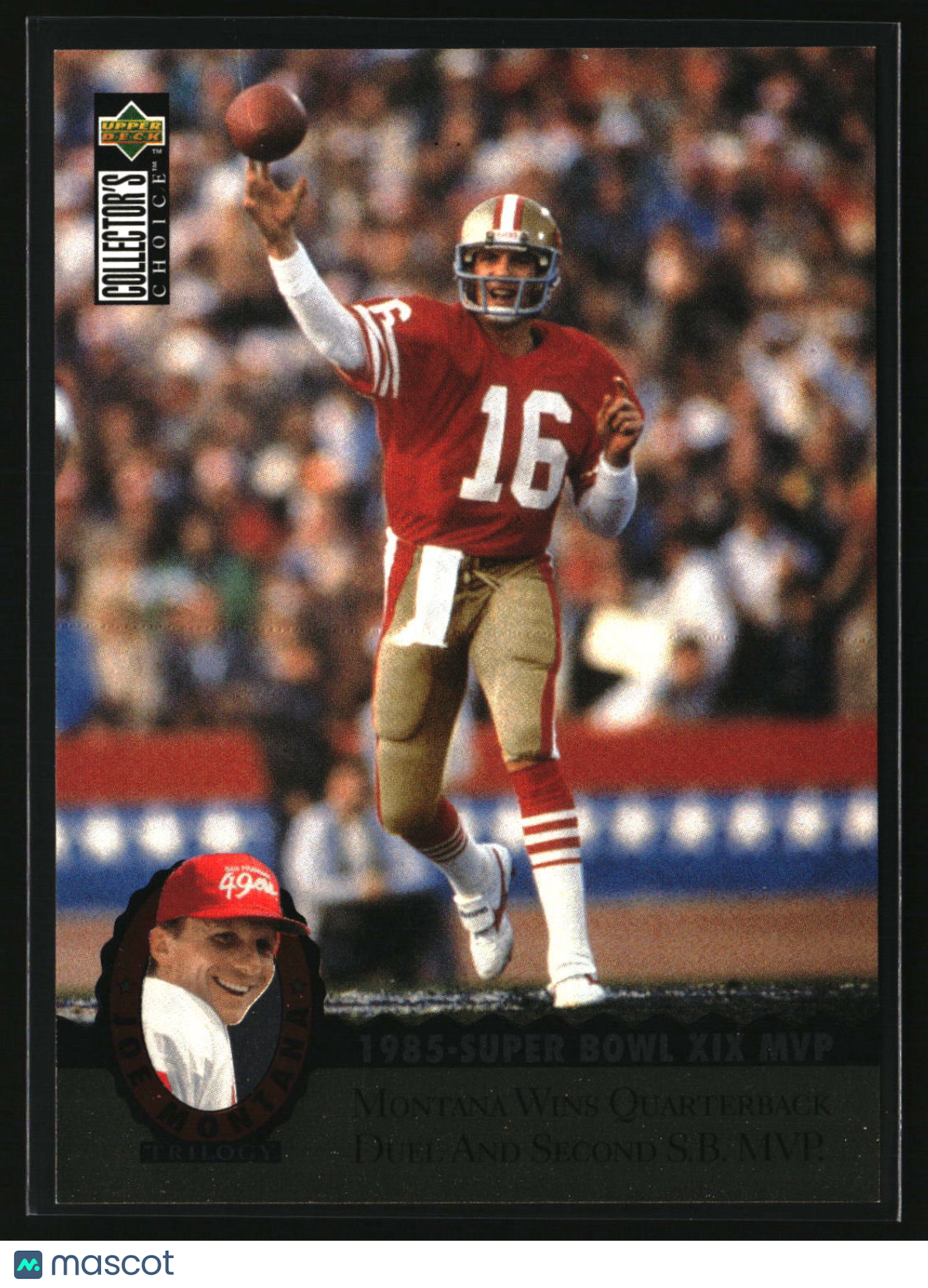 Joe Montana 1995 Collector's Choice Joe Montana Trilogy #MT8