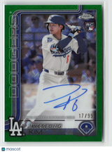 Hyeseong Kim 2025 Topps Chrome Logofractor Rookie Autographs Green #RA-HYE 17/99