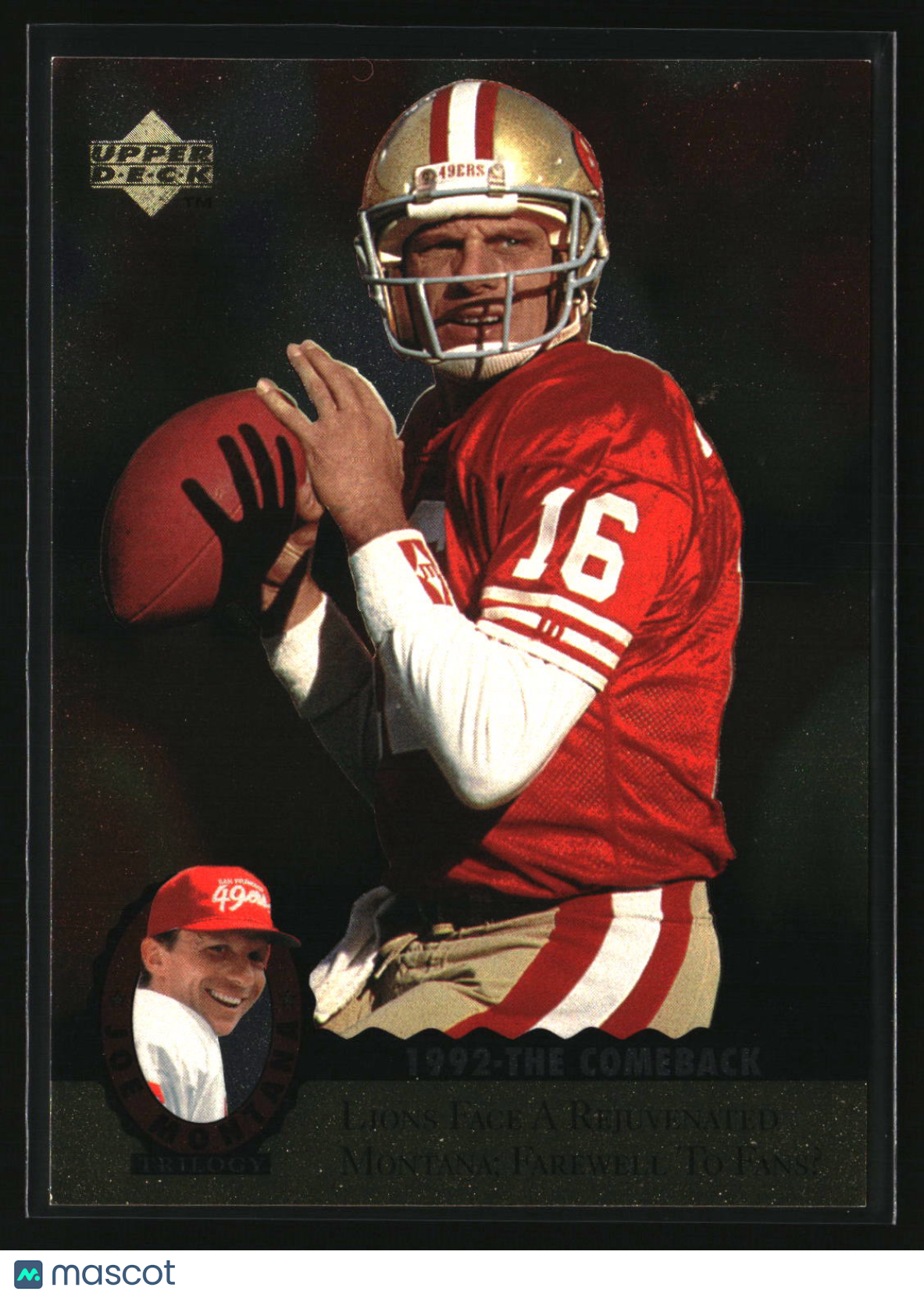 Joe Montana 1995 Upper Deck Joe Montana Trilogy #MT16