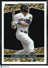 Christian Yelich 2021 Topps Chrome Update Topps Black Gold #BGC-9
