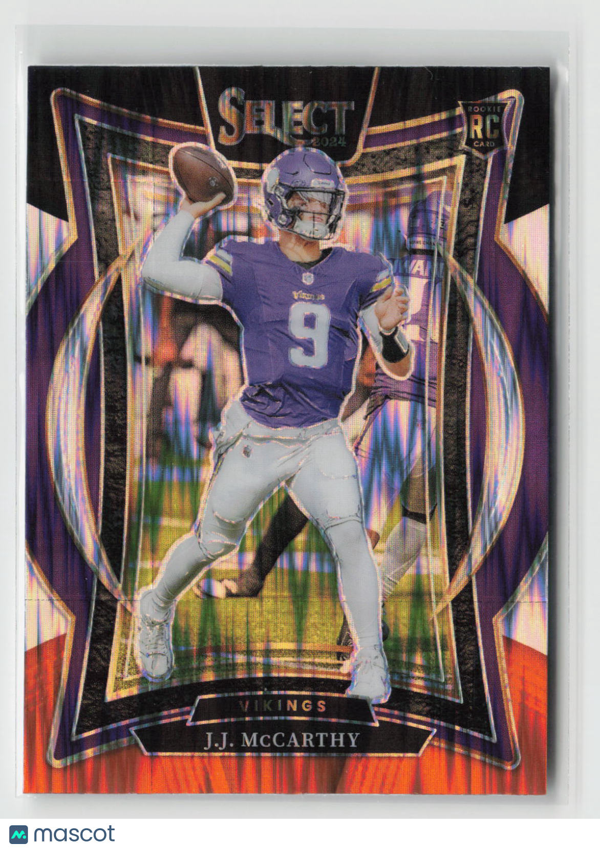 J.J. McCarthy 2024 Panini Select Black & Orange Prizm Shock #24