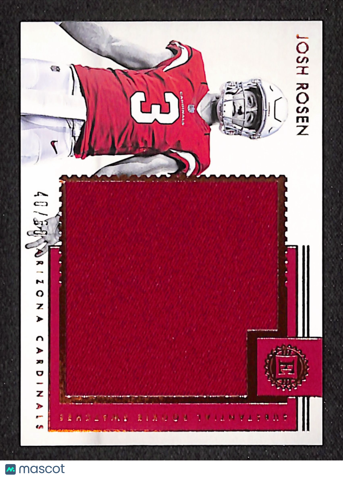 Josh Rosen 2018 Panini Encased Substantial Rookie Swatches #SRS-JR #/50