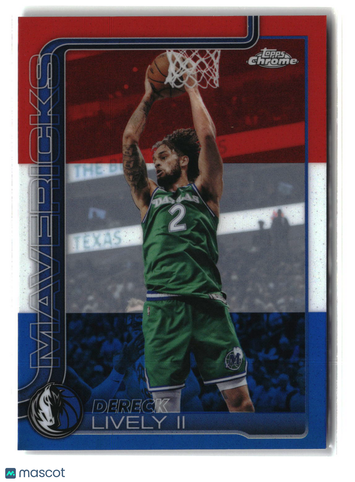 Dereck Lively II 2025-26 Topps Chrome Update Red White and Blue Refractor #116