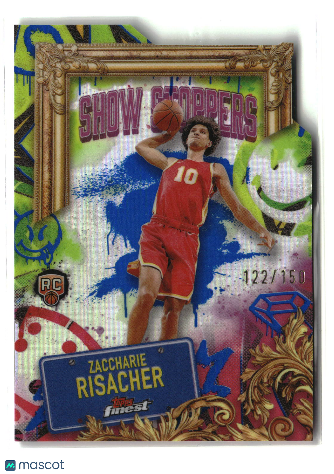 Zaccharie Risacher 2024-25 Finest Showstoppers Blue Refractor #S-23 #/150