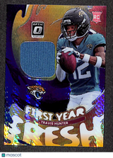 Travis Hunter 2025 Donruss Optic First Year Fresh Blue Hyper #FYFBH-THR