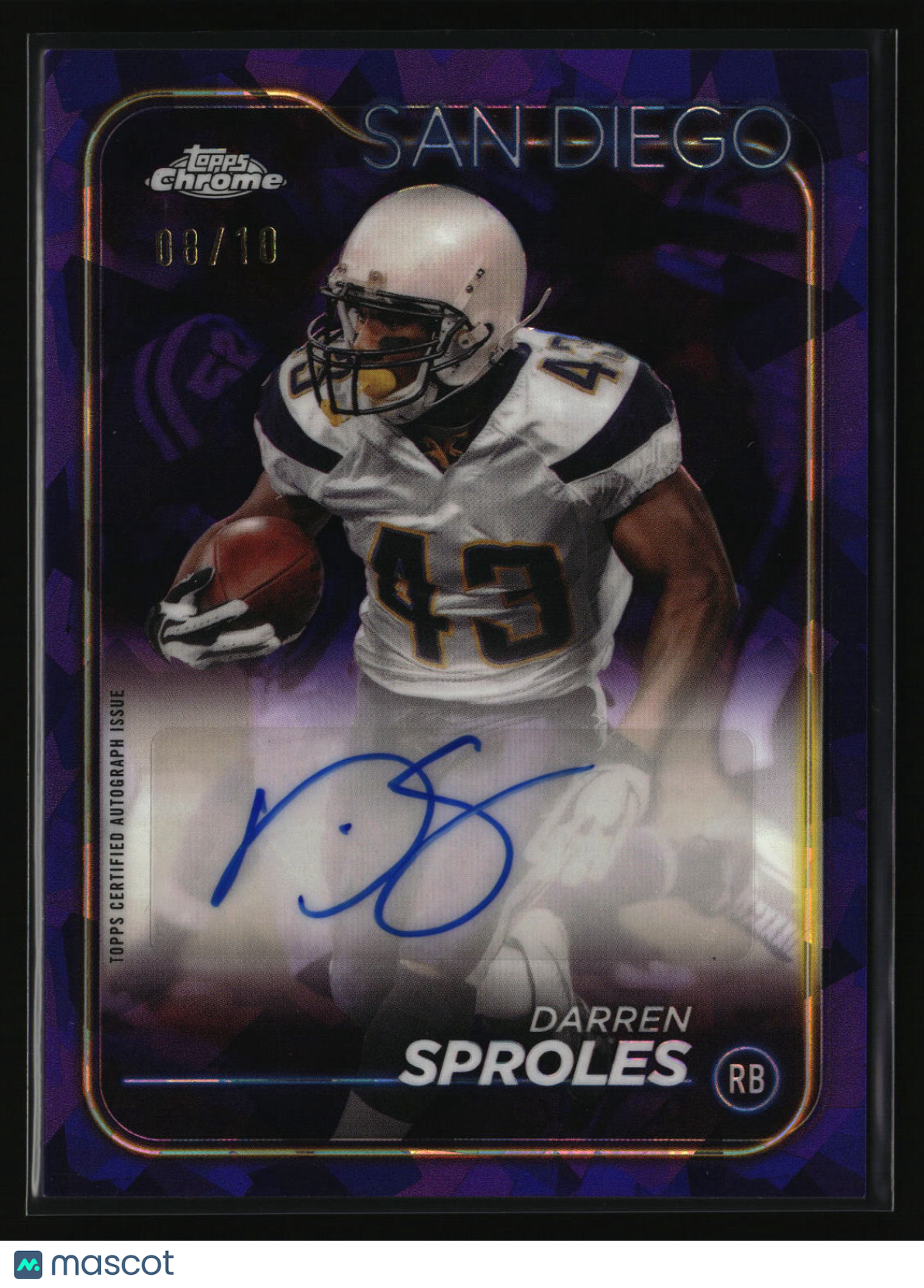 Darren Sproles 2024 Topps Chrome Autographs Purple Sapphire #BA-DSP #/10