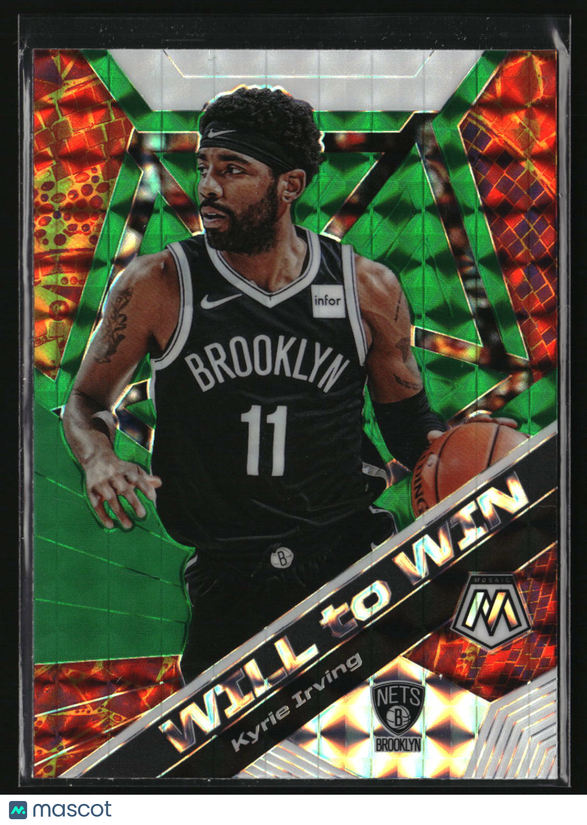 Kyrie Irving 2019-20 Panini Mosaic Will to Win Mosaic Green #3