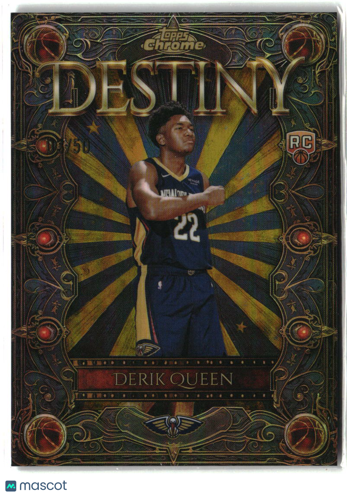 Derik Queen 2025-26 Topps Chrome Destiny Gold Refractor #D-25 #/50
