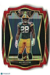 AJ Dillon 2020 Panini Select Red Prizm Die Cut #165