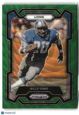 Billy Sims 2023 Panini Prizm Green Wave #95