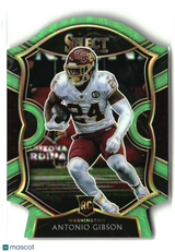 Antonio Gibson 2020 Panini Select Neon Green Prizm Die Cut #72