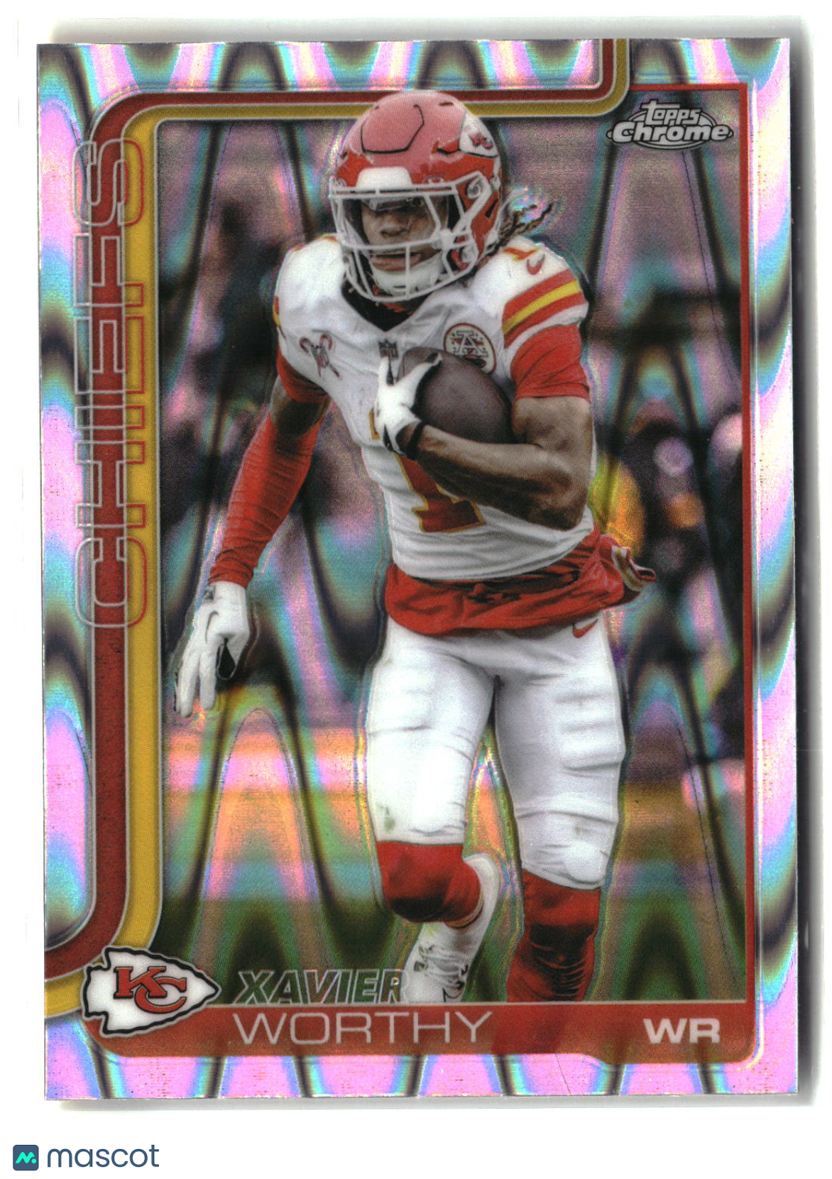 Xavier Worthy 2025 Topps Chrome Ray Wave Refractor #145