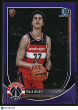 Will Riley 2025-26 Bowman Chrome Purple Refractor #BCV-21 #/250