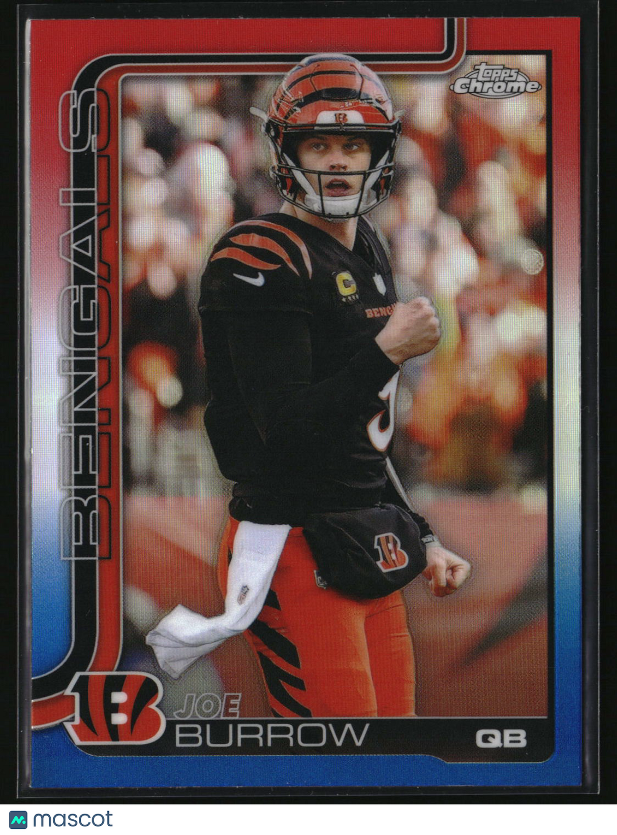 Joe Burrow 2025 Topps Chrome Red White and Blue Refractor #61