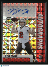 Kyle Trask 2021 Mosaic Rookie Autographs Choice Fusion Red and Yellow #RA-9
