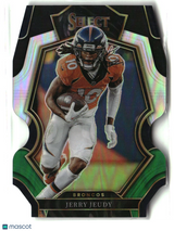 Jerry Jeudy 2022 Panini Select Black and Green Prizm Die Cut #132