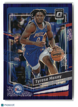 Tyrese Maxey 2023-24 Donruss Optic Purple Shock #70
