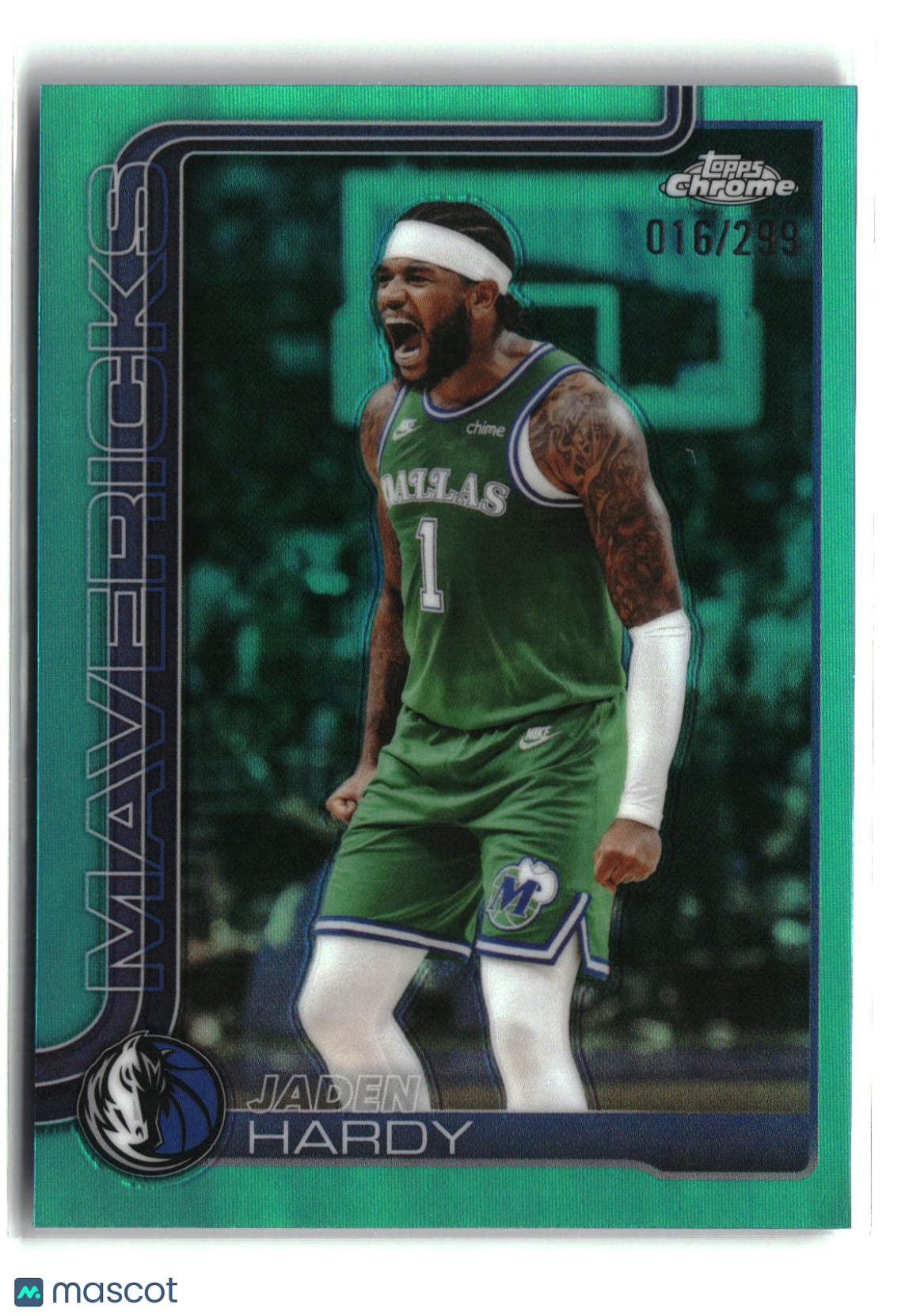 Jaden Hardy 2025-26 Topps Chrome Update Teal Refractor #140 #/299
