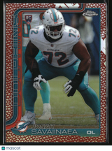 Jonah Savaiinaea 2025 Topps Chrome Football Leather Refractor #380