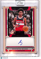 AJ Johnson 2024-25 Panini One and One Rookie Autographs Red #RA-AJJ #/25