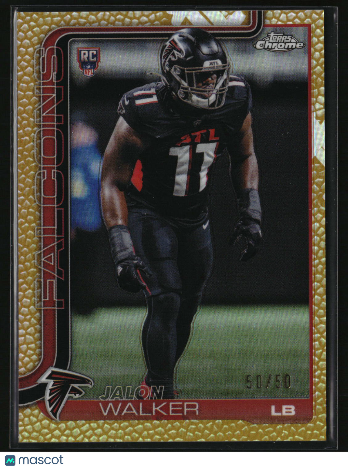 Jalon Walker 2025 Topps Chrome Football Leather Gold /50 #354