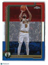 Derrick White 2025-26 Topps Chrome Update Red White and Blue Refractor #40