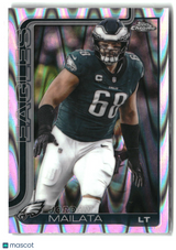 Jordan Mailata 2025 Topps Chrome Ray Wave Refractor #245
