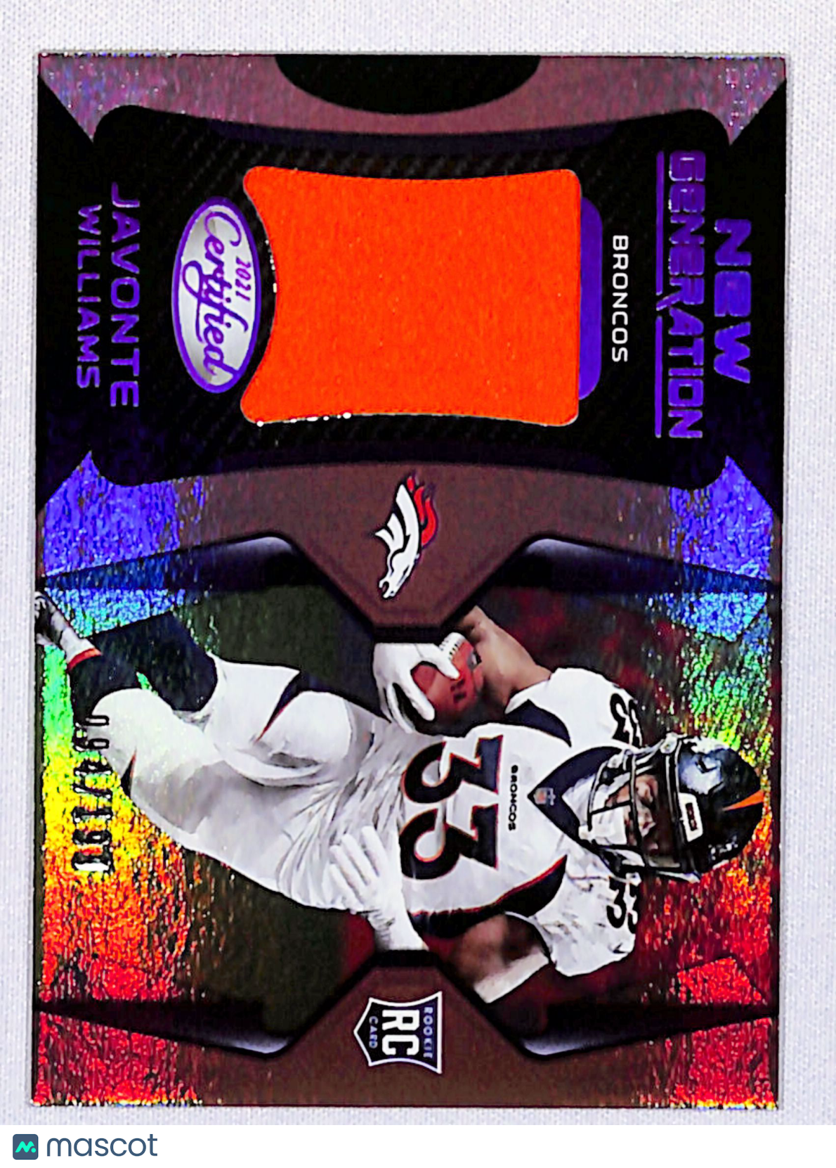Javonte Williams 2021 Certified New Generation Jerseys Mirror Pink #NG-15 #/199