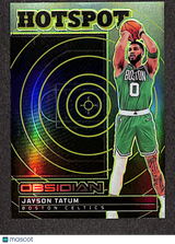 Jayson Tatum 2024-25 Panini Obsidian Hotspot Electric Etch Green Flood #4 #/25