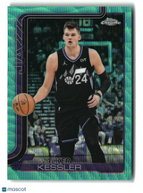 Walker Kessler 2025-26 Topps Chrome Update Aqua Wave Refractor #100 #/199