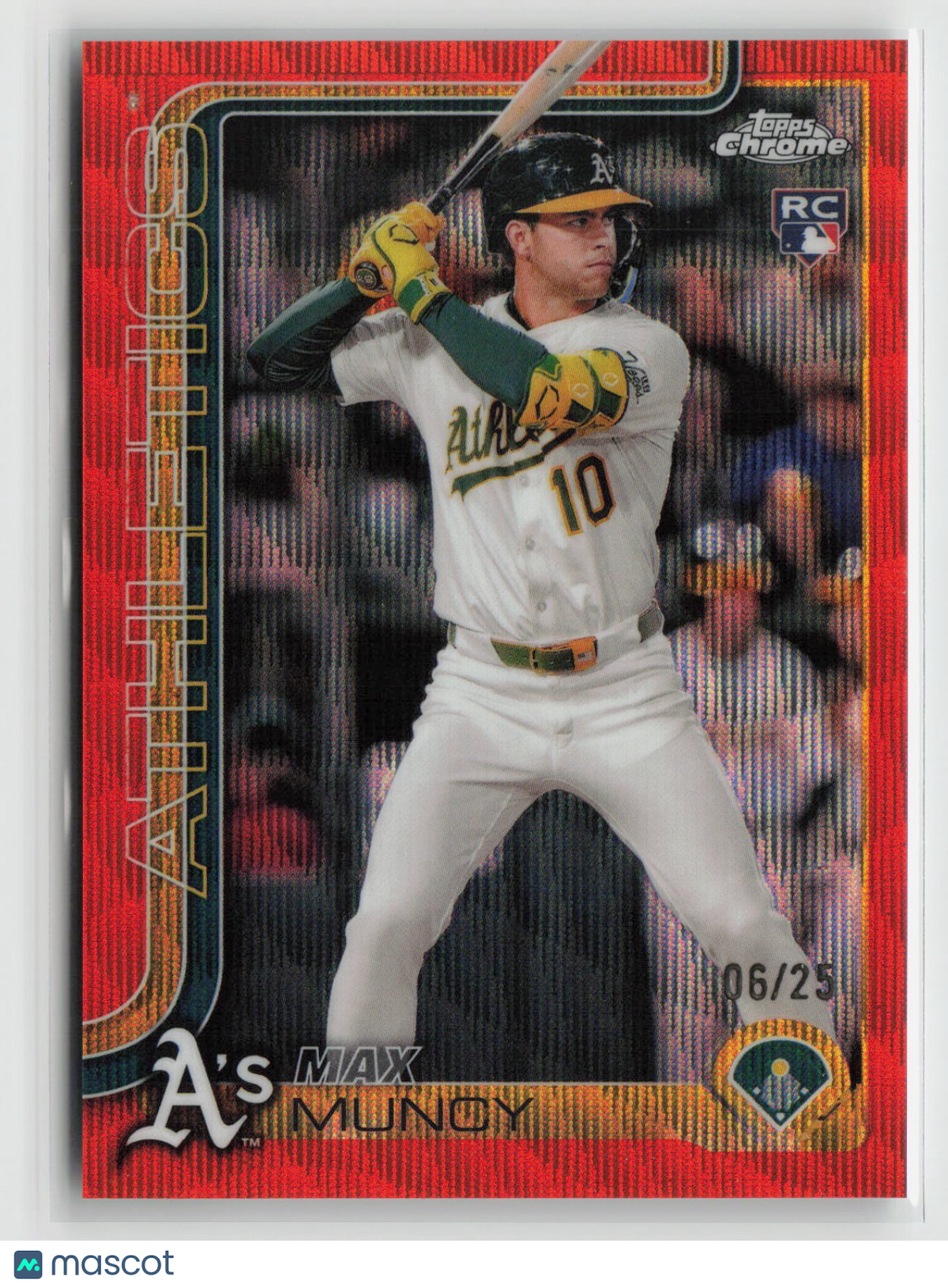 Max Muncy 2025 Topps Chrome Orange Wave Refractor #221