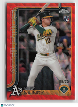 Max Muncy 2025 Topps Chrome Orange Wave Refractor #221
