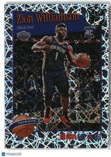 Zion Williamson 2019-20 Hoops Premium Stock Prizms Silver Laser #296