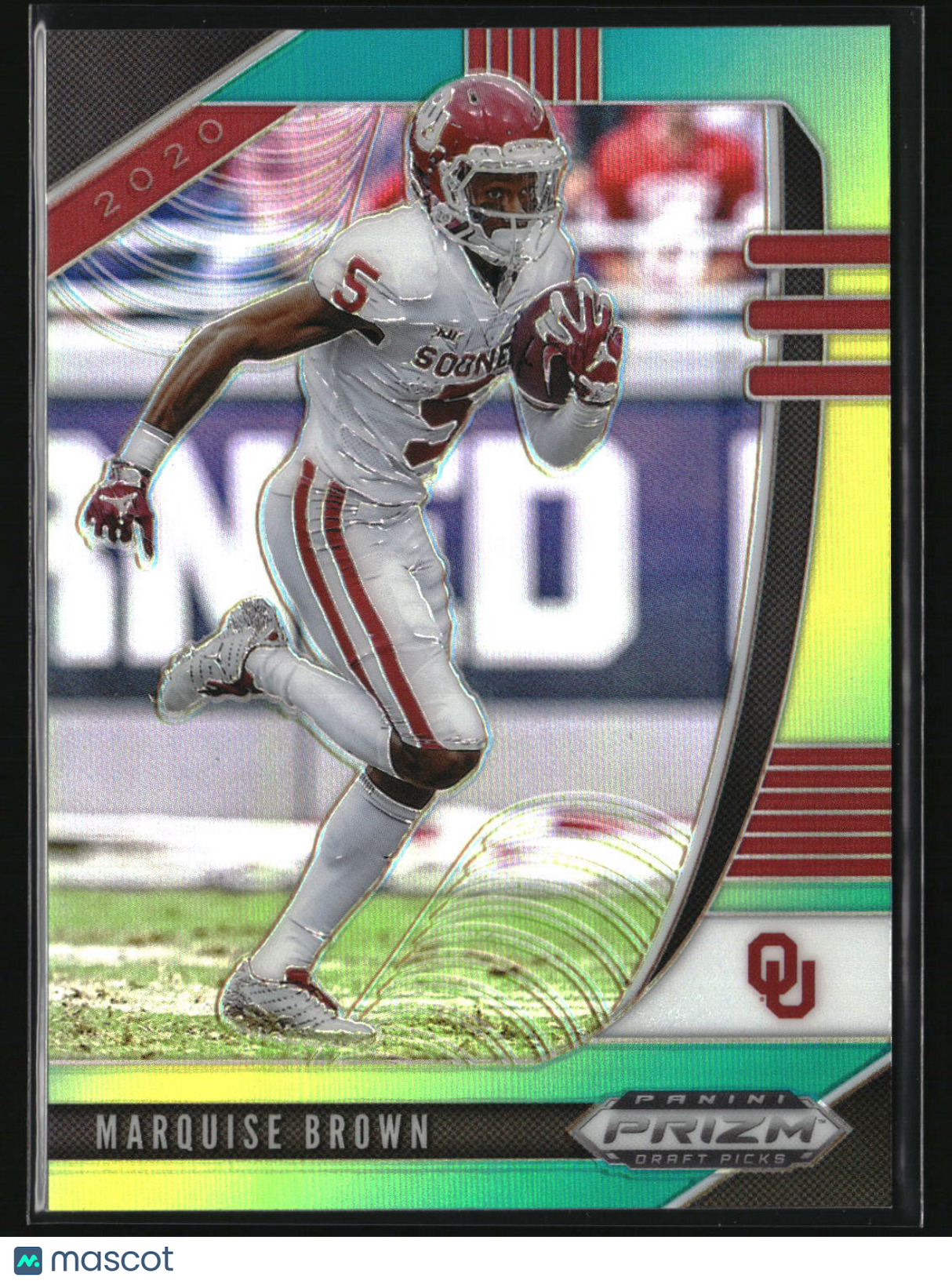 Marquise Brown 2020 Panini Prizm Draft Picks Prizms Green and Yellow #69 #/249