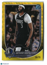 Anthony Davis 2025-26 Bowman Chrome Yellow Wave Refractors #BCV-131 #/75