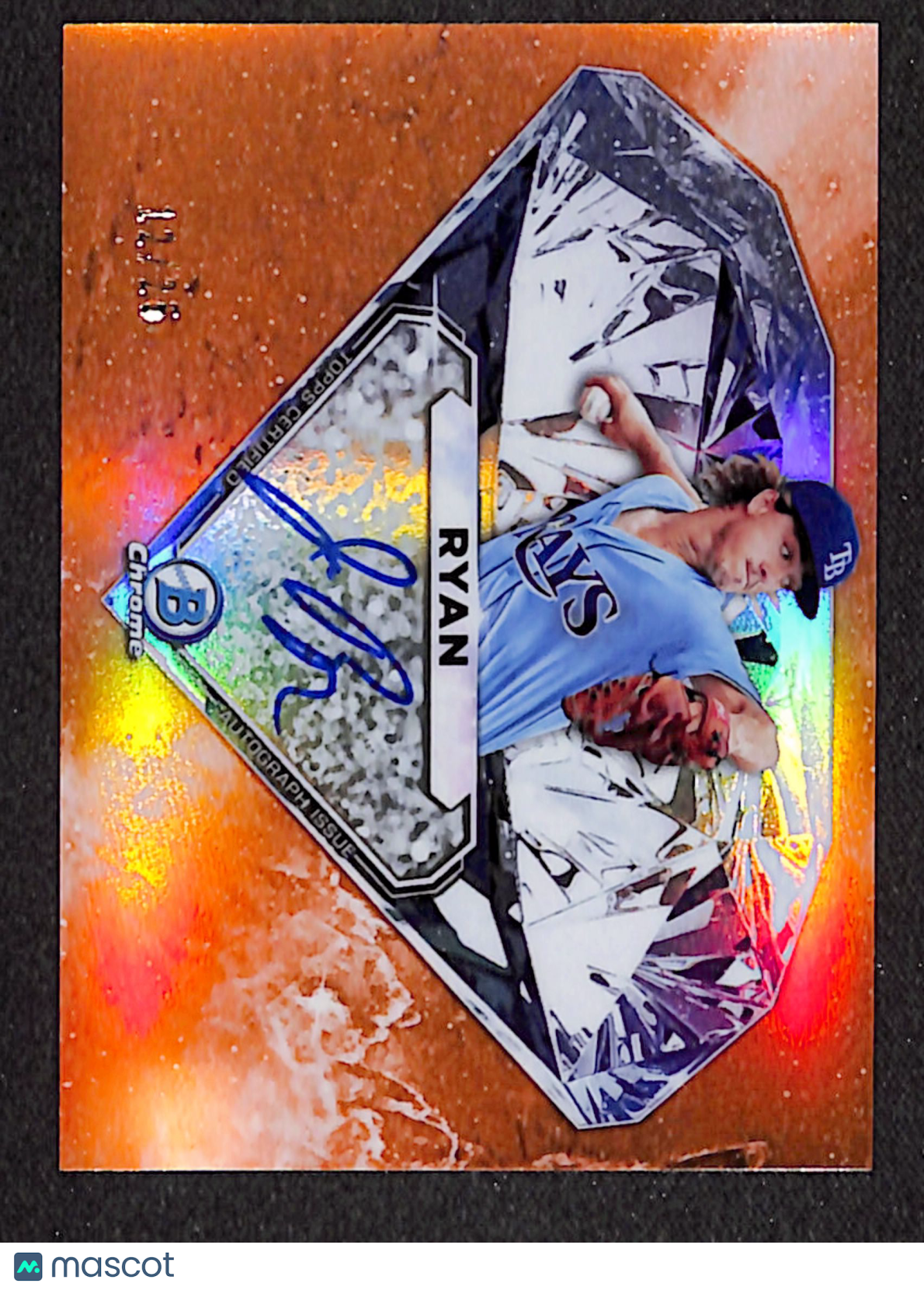 Joe Ryan 2020 Bowman Draft Applied Pressure Autographs Orange #APDCA-JR #/25