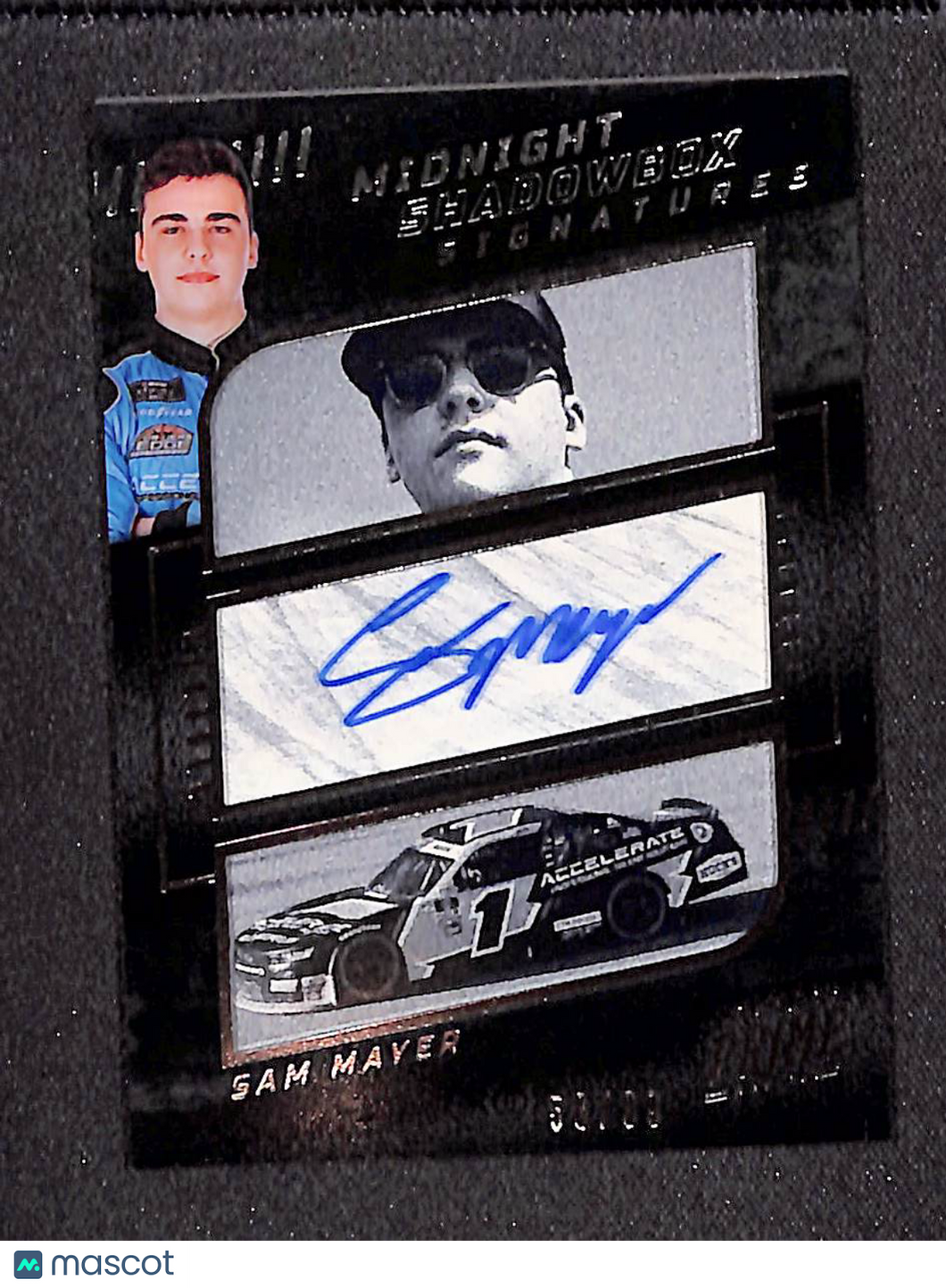 Sam Mayer 2023 National Treasures Midnight Shadowbox Signatures #SHA-SMA /99