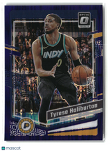 Tyrese Haliburton 2023-24 Donruss Optic Purple Shock #27