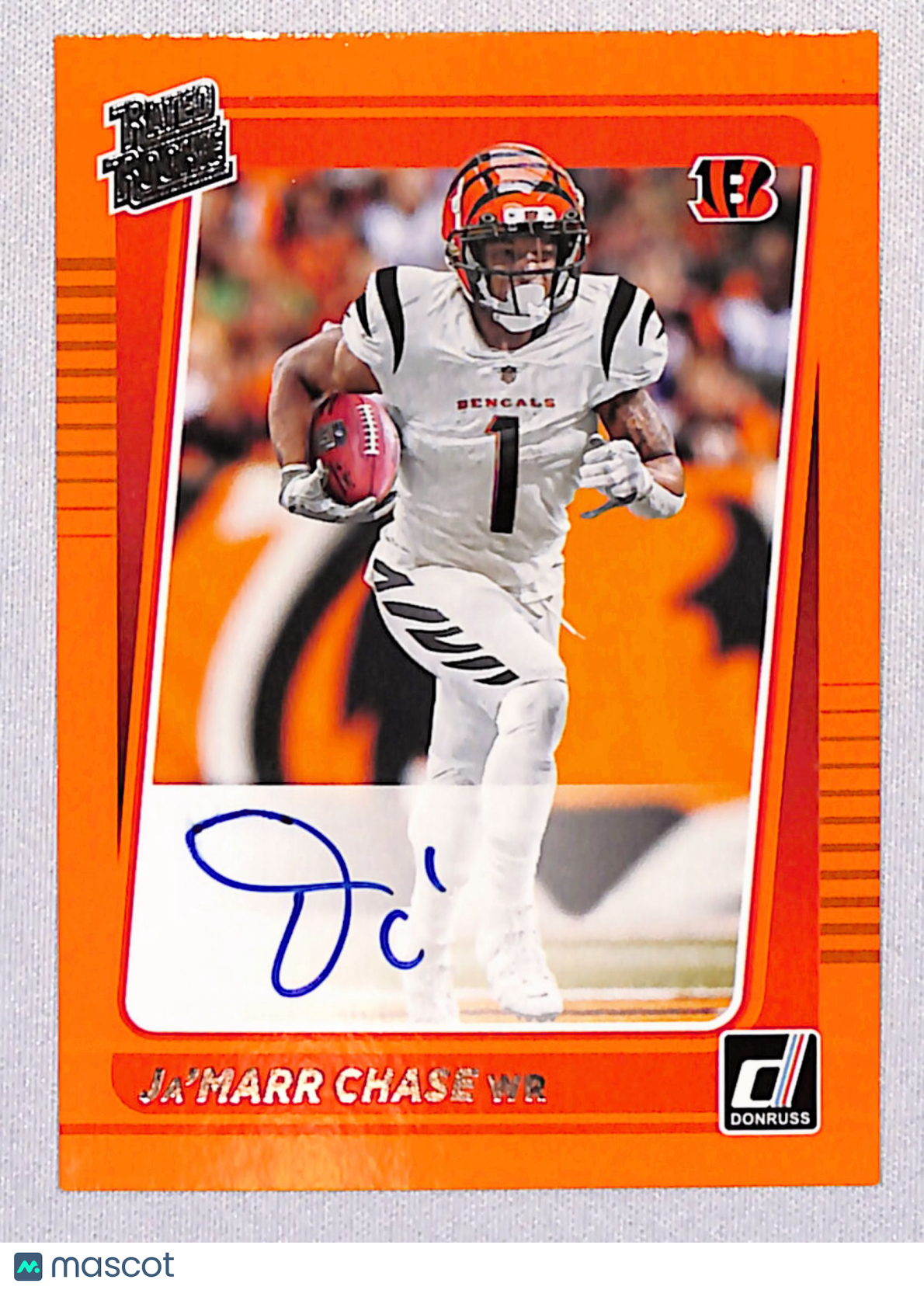 Ja'Marr Chase 2021 Donruss Rated Rookies Autographs Orange #262