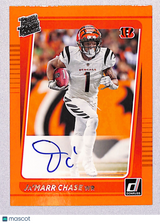 Ja'Marr Chase 2021 Donruss Rated Rookies Autographs Orange #262