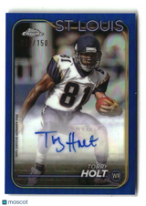 Torry Holt 2024 Topps Chrome Autographs Blue Refractor #BA-THO #/150