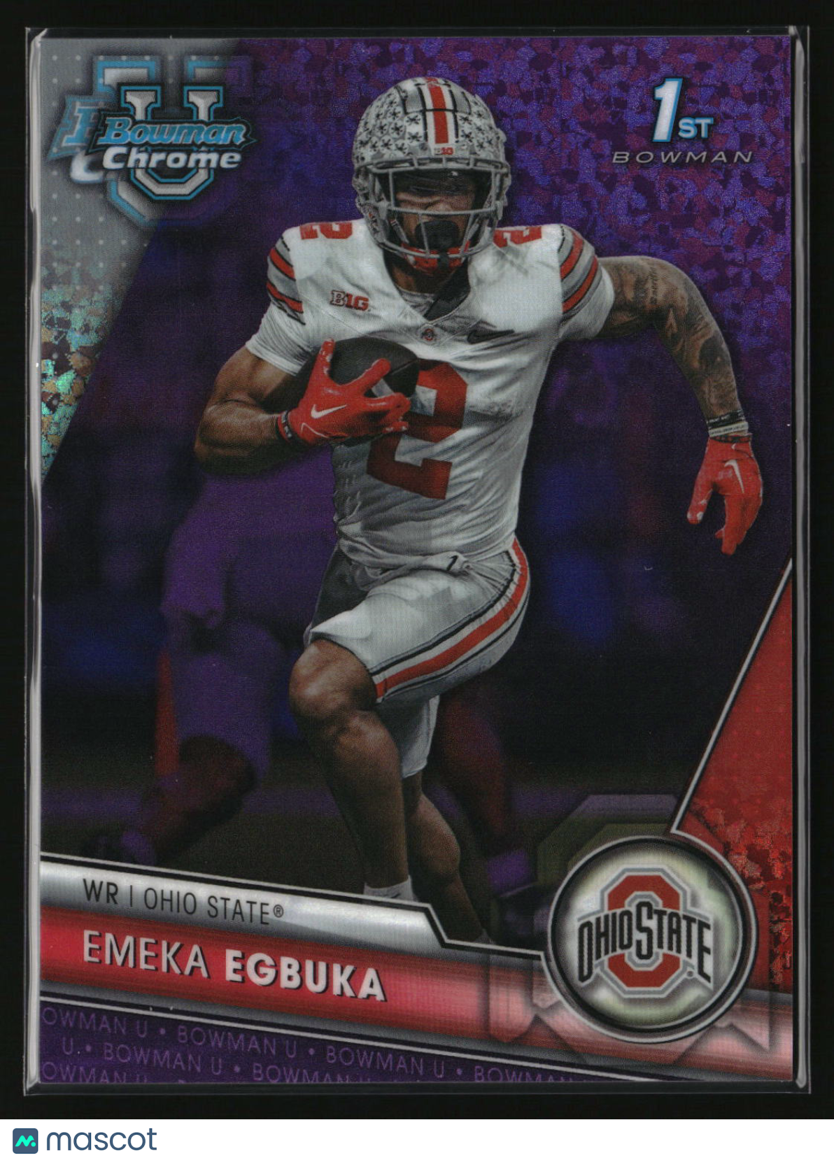 Emeka Egbuka 2023 Bowman U Chrome Purple Mini-Diamond Refractor #115 #/399